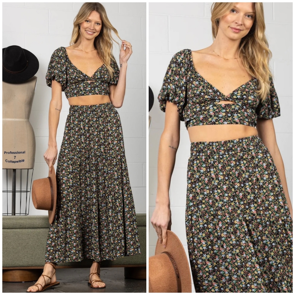 SHOP NEIGHBOR By In The Begging Boho Chic 2-Piece Maxi Skirt Set